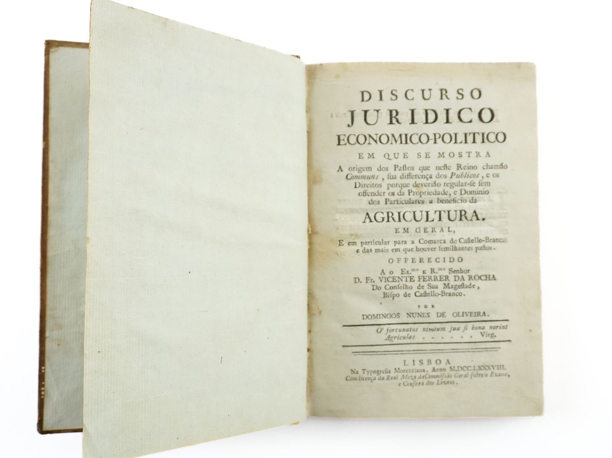 Discurso Jurídico economico-politico…a beneficio da Agricultura (1788)