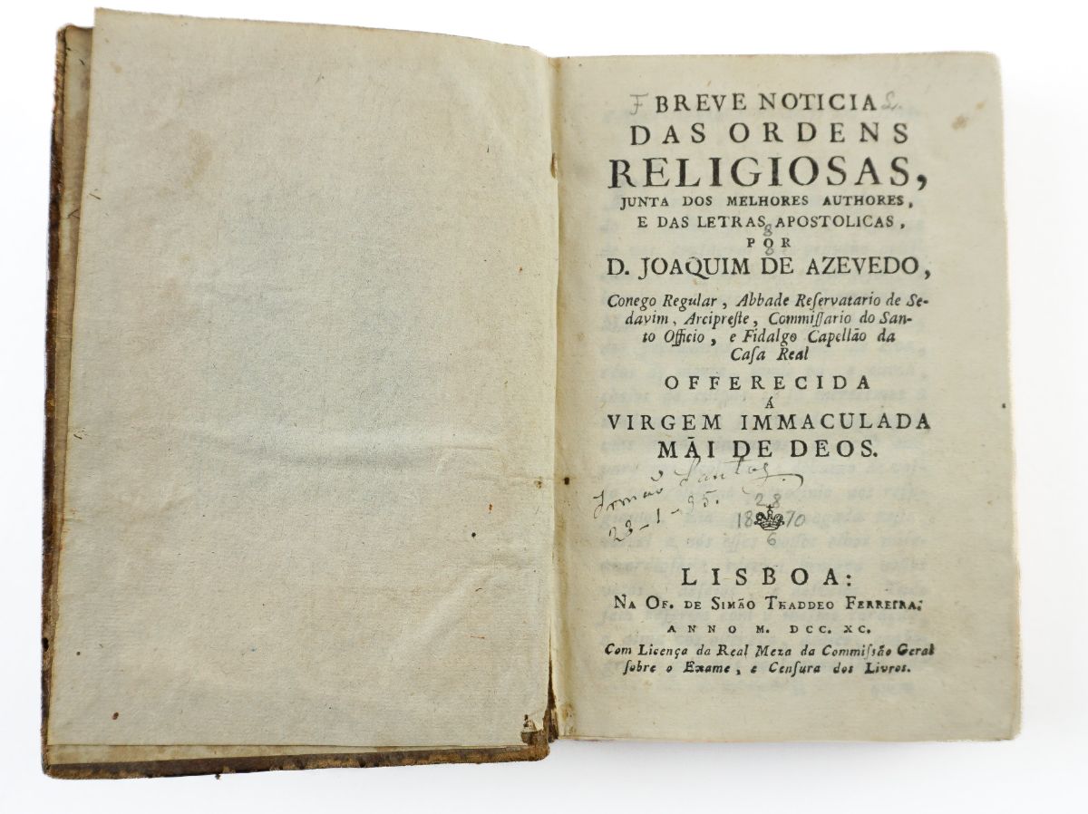 Breve noticia das Ordens Religiosas (1790)