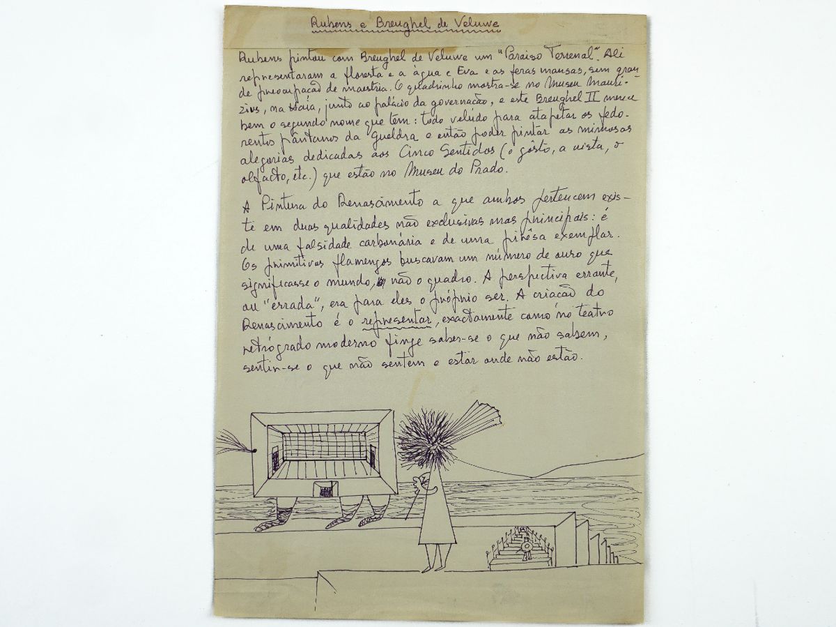 Mário Cesariny – original texto e desenho