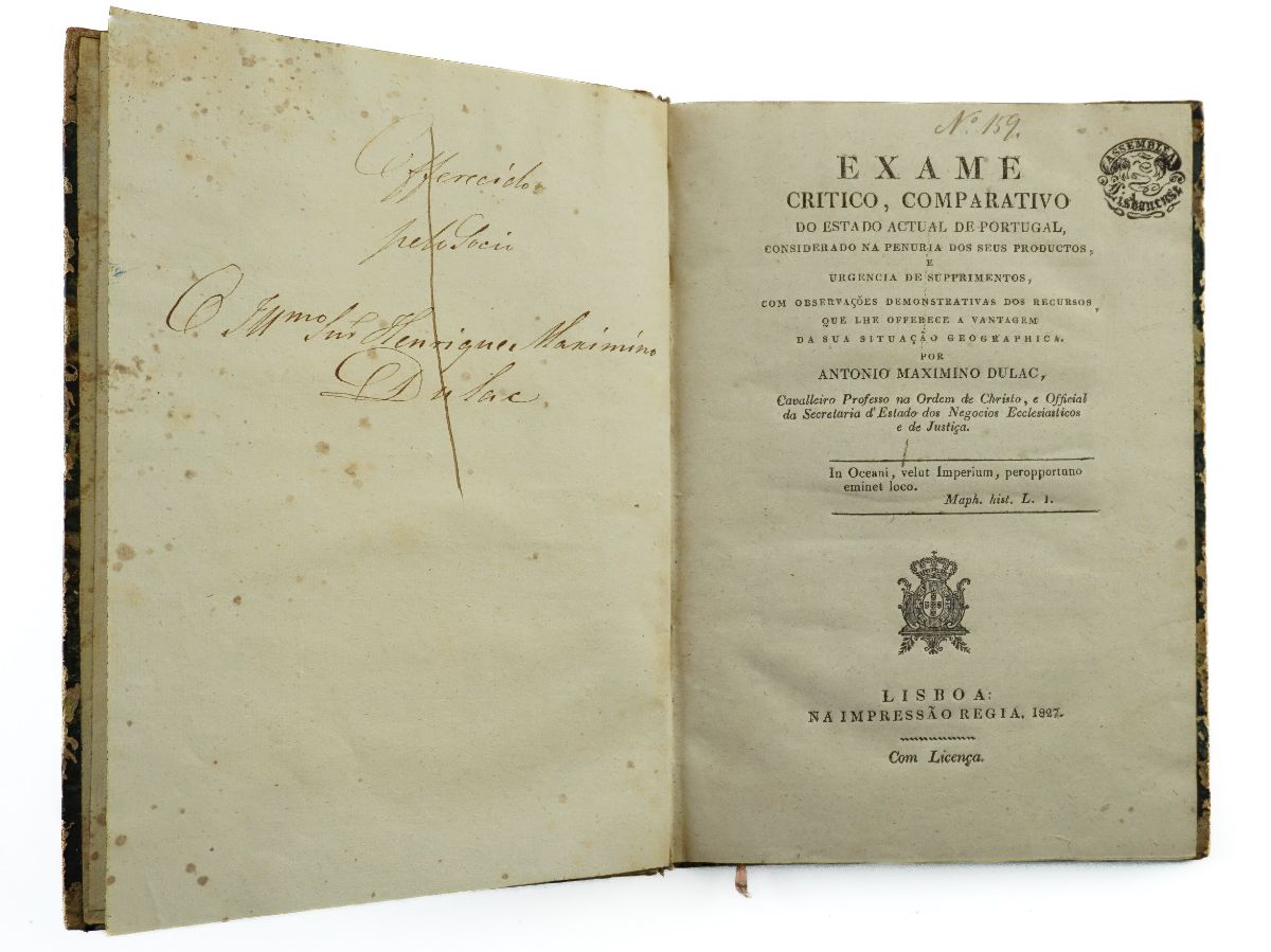 Exame Critico, Comparativo do Estado Actual de Portugal (1827)
