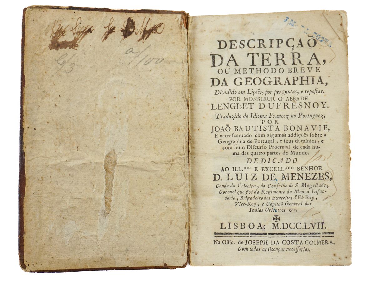 Livro Descripção da Terra ou methodo breve da Geographia – 1757