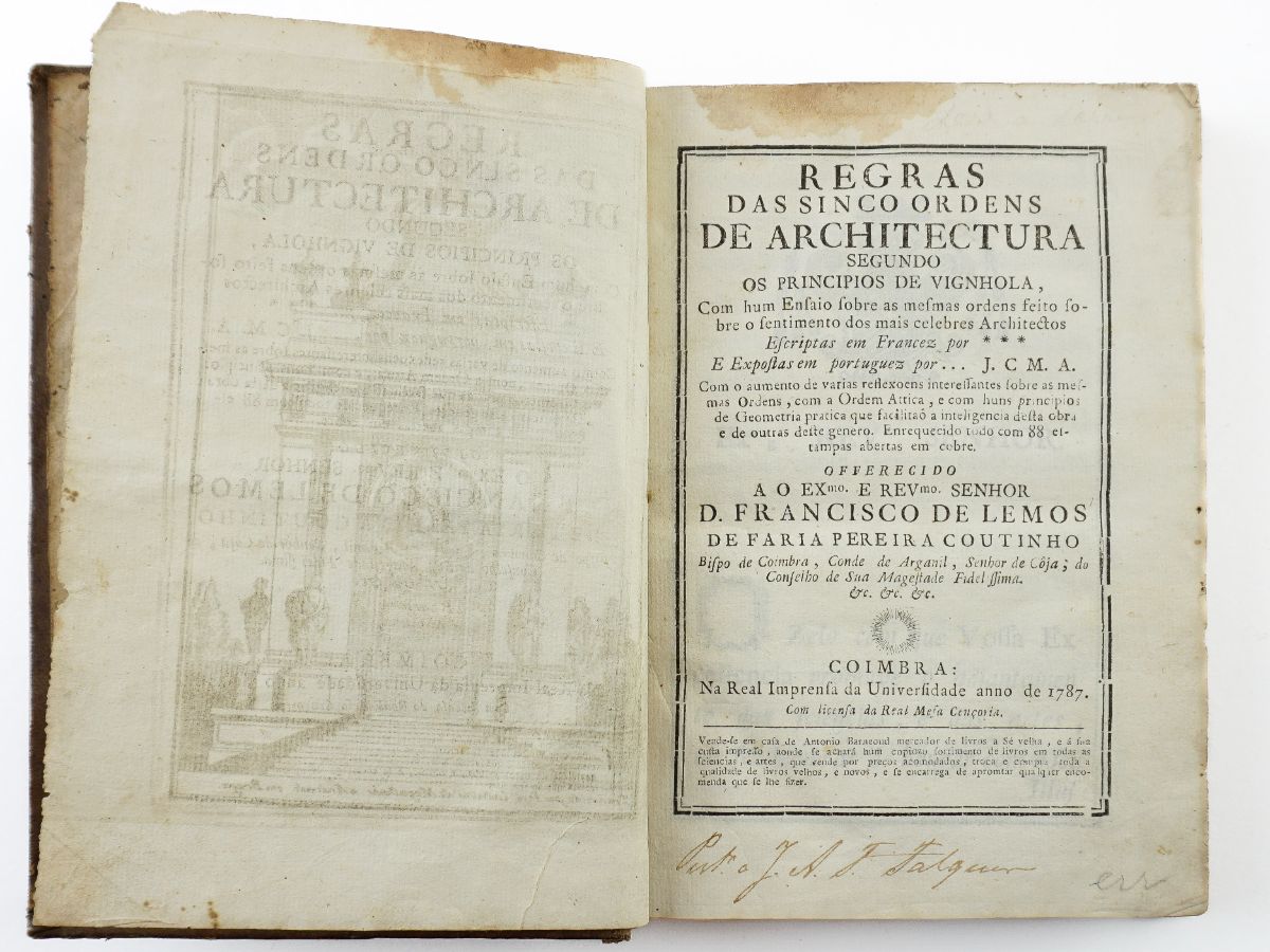 Regras das Sinco Ordens de Architectura Segundo os Principios de Vignhola – 1787.