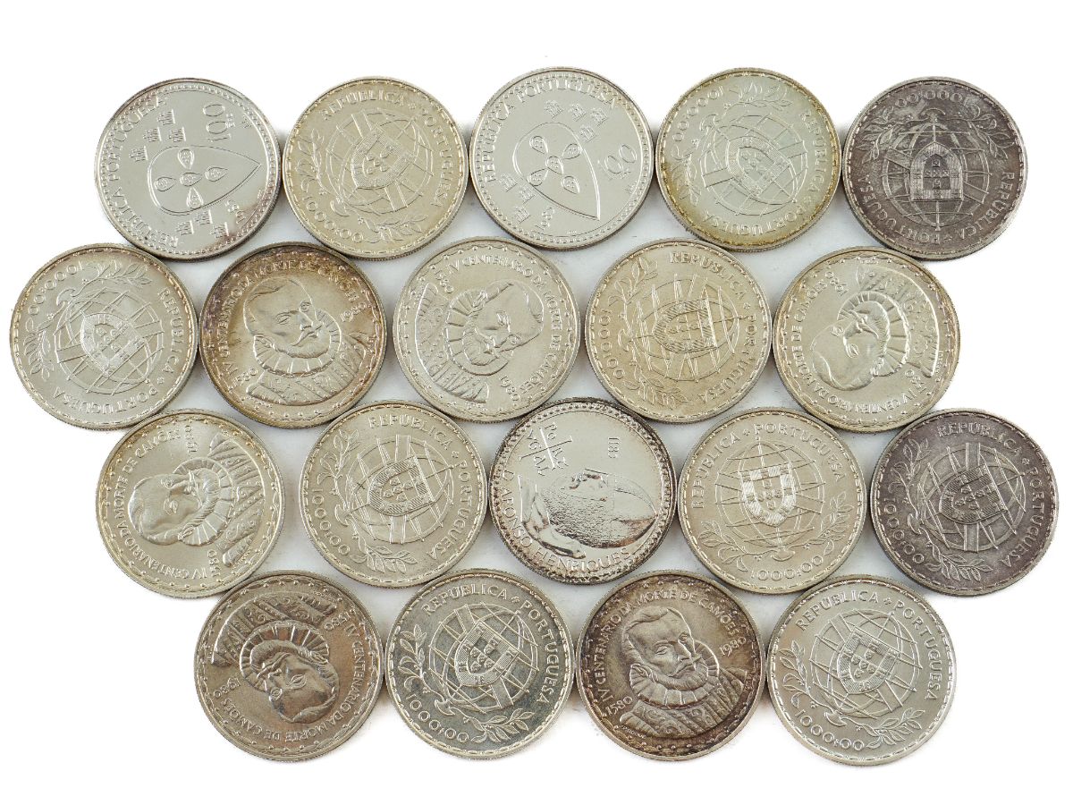 19 Moedas portuguesas em prata 925 milésimas