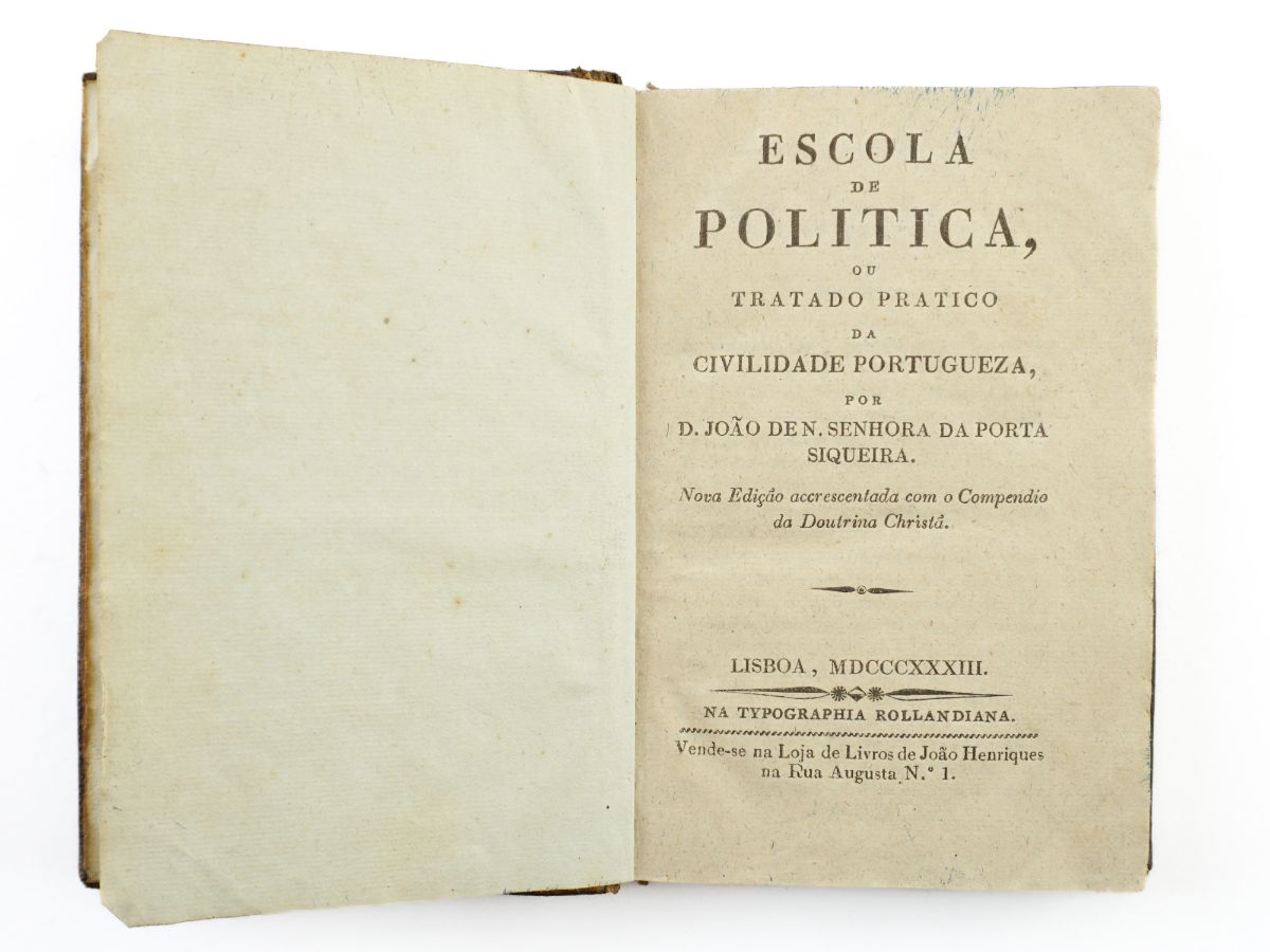Escola de Politica ou Tratado Pratico da Civilidade Portugueza – 1833