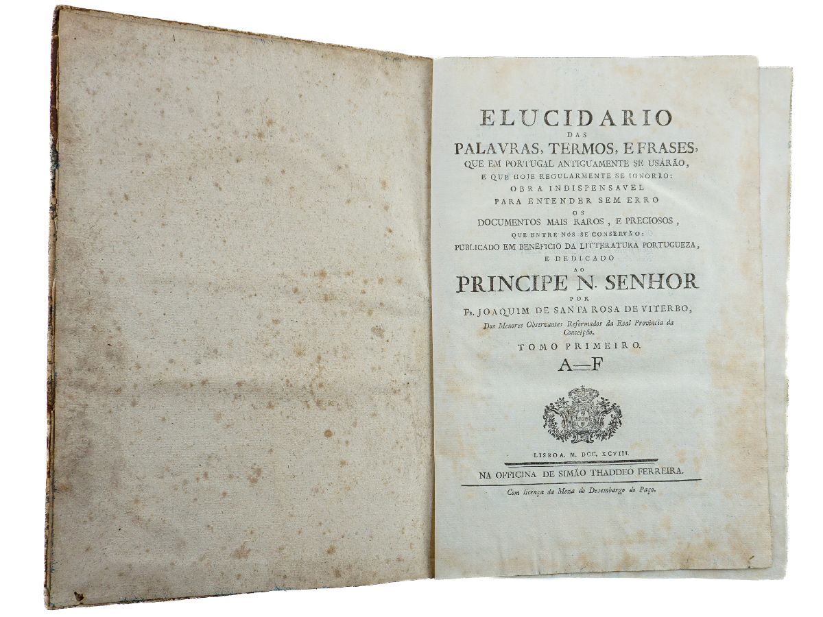 Elucidario das Palavras, Termos, e Frases Antiquadas da Lingua Portugueza (1798)