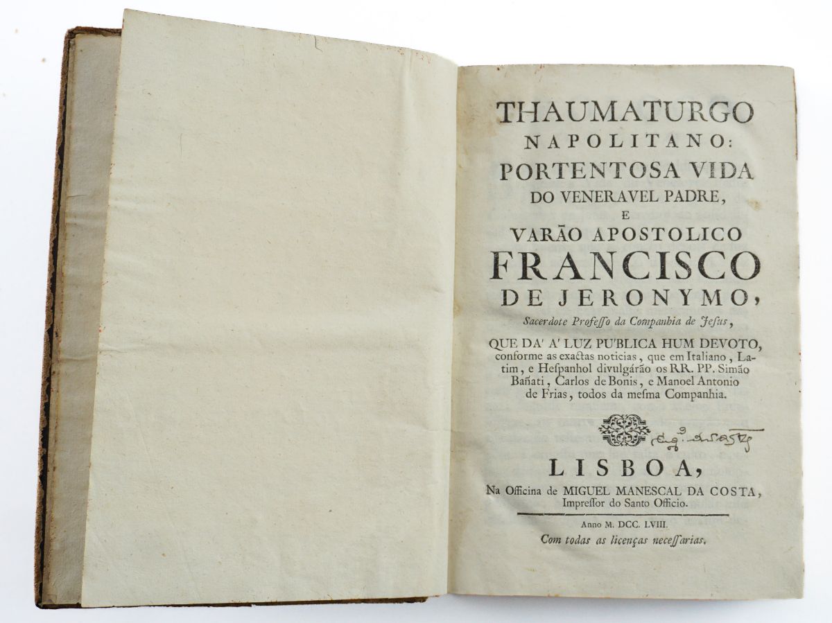 Thaumaturgo napolitano: portentosa vida do Veneravel Padre (1758)