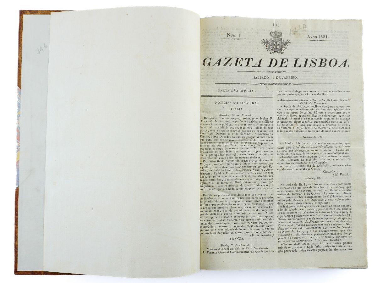 Reinado de D. Miguel - Gazeta de Lisboa (1831)