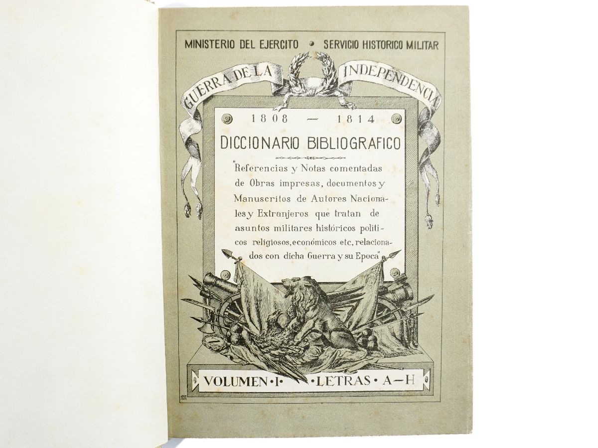 Guerra Peninsular. Dicionário Bibliográfico espanhol (1944)