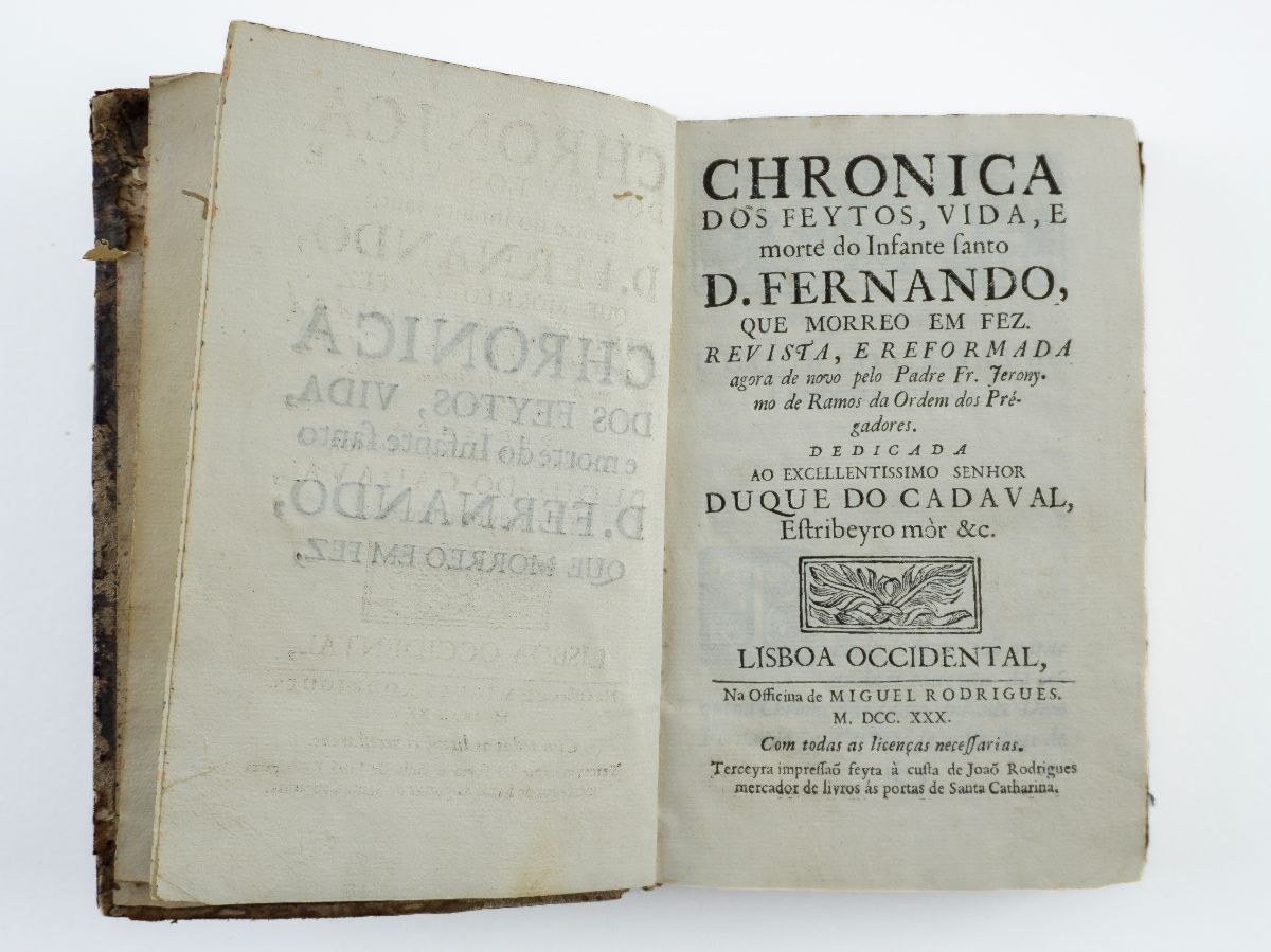 Chronica dos feytos, vida, e morte do Infante Santo Dom Fernando (1730)