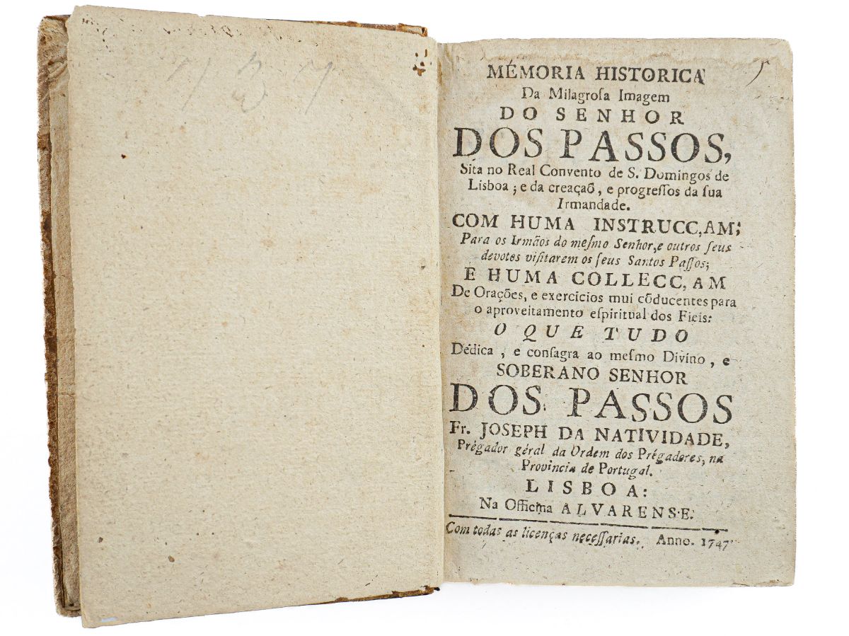 Memoria historica da milagrosa imagem do Senhor Dos Passos, sita no real convento de S. Domingos de Lisboa (1747)