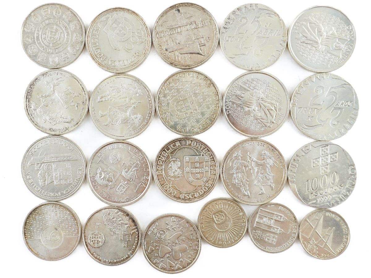 21 Moedas em Prata Portuguesa