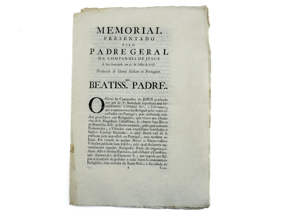 Memorial relacionado com a extinção da Companhia de Jesus