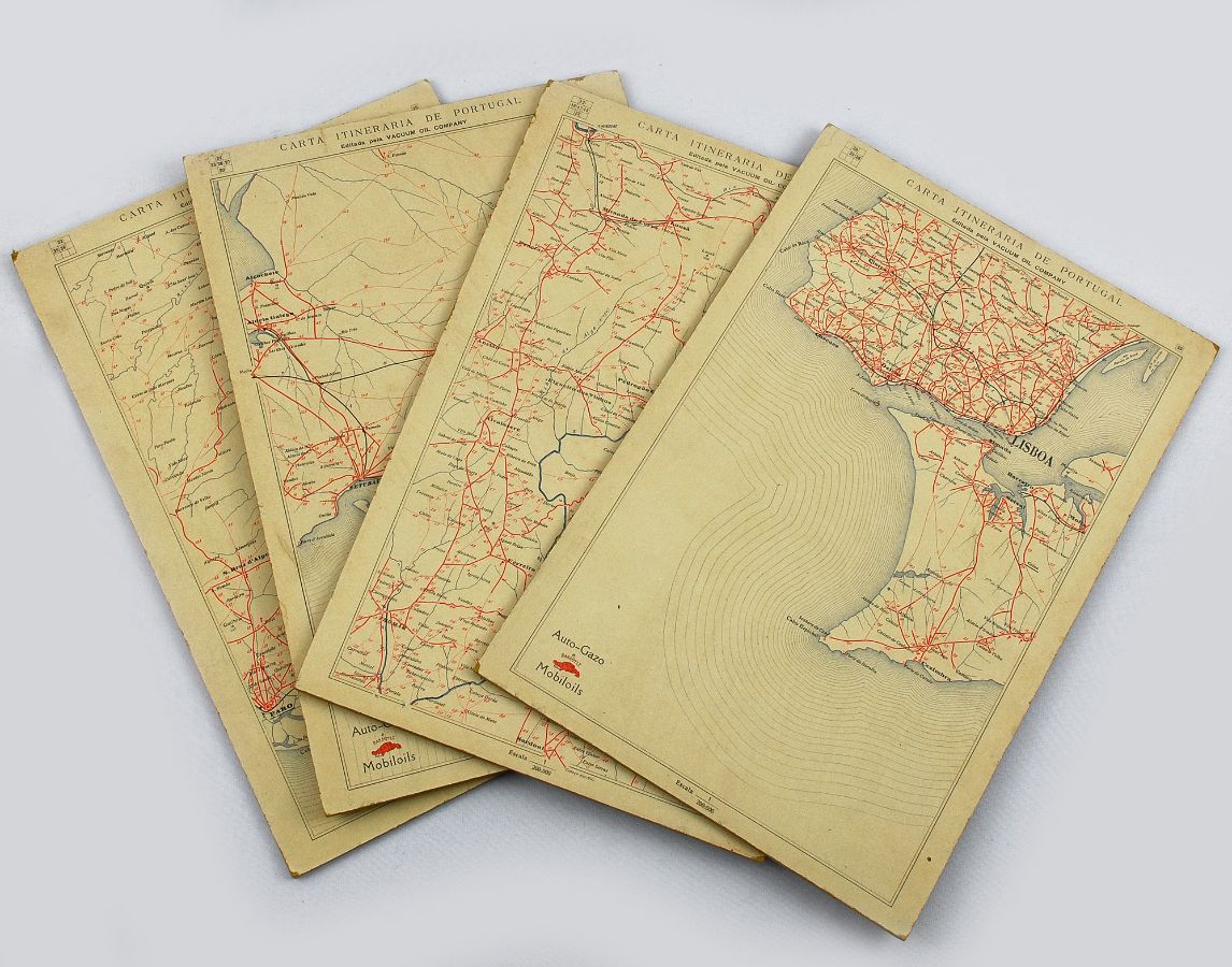 36 Cartões com mapa itinerário Portugal