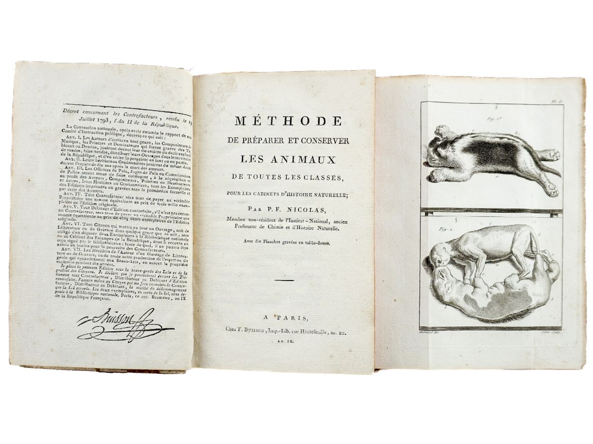 Methode de preparer et conserver les animaux (1801)