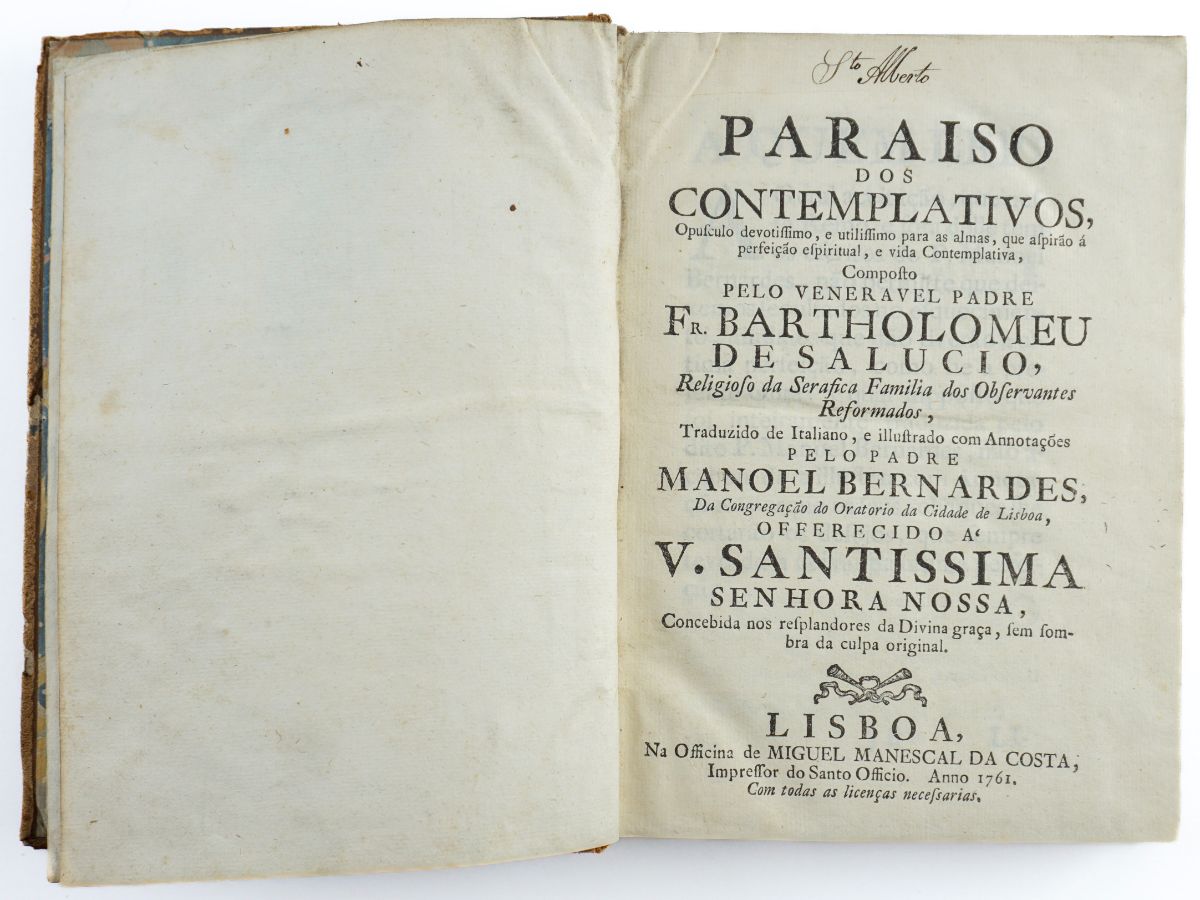 Bartholomeu de Salucio – Manoel Bernardes (1761)