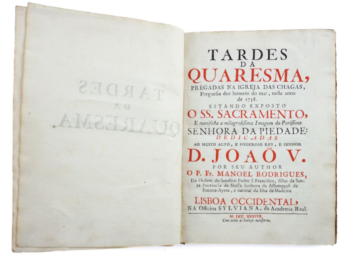 Tardes da Quaresma, prégadas na Igreja das Chagas (1738)