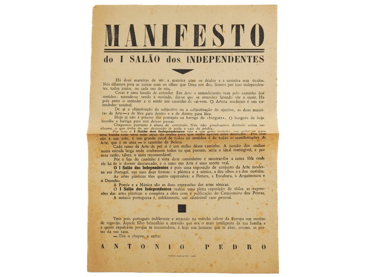 Raríssimo Manifesto de António Pedro