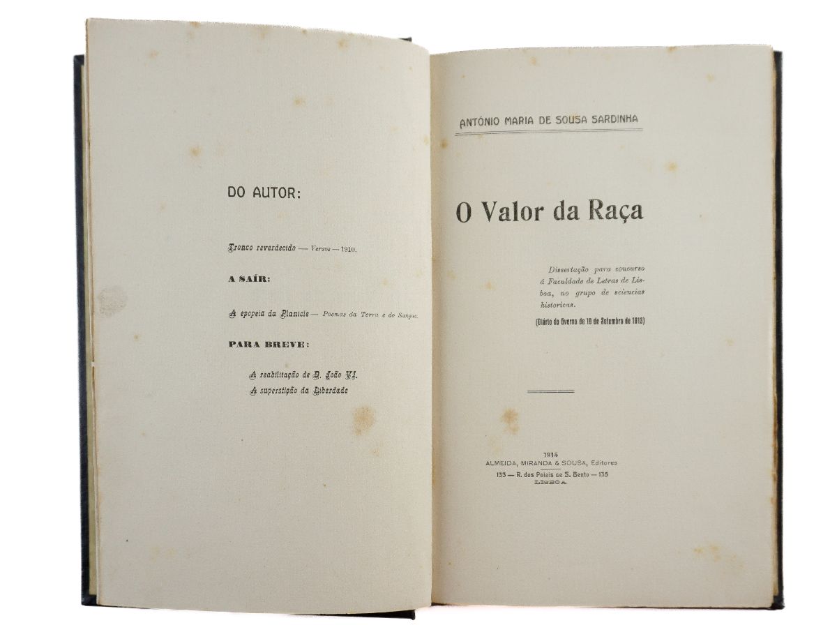 António Sardinha, O Valor da Raça (1915)