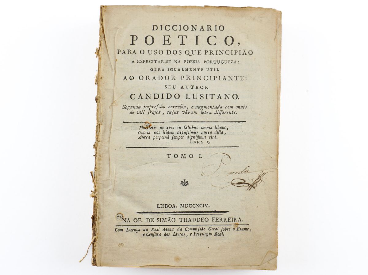 Candido Lusitano – Diccionário Poético (1794)