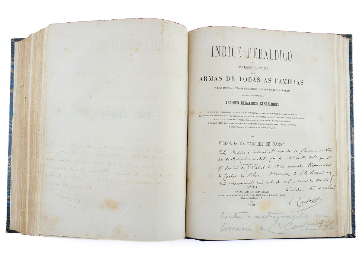 Archivo Heraldico-Genealogico e Indice Heraldico – Exemplar de Camilo Castelo Branco