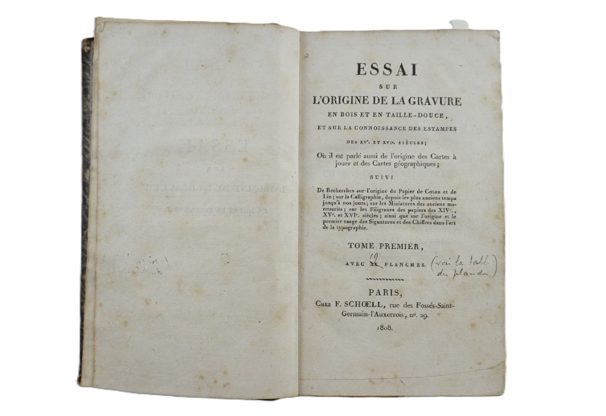Essai sur l'Origine de la Gravure en bois et en taille douce (1808)