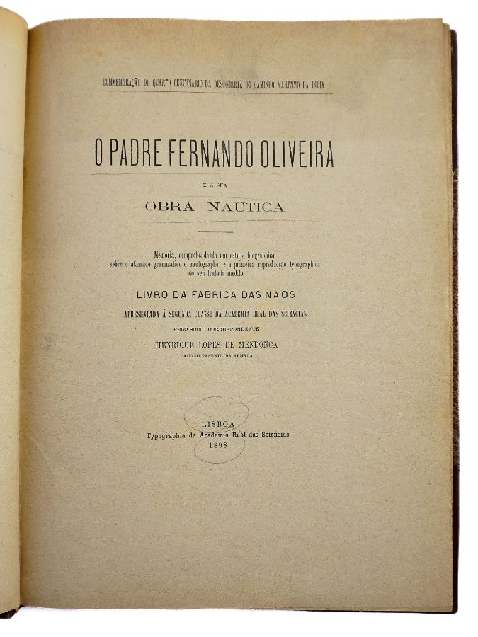 O Padre Fernando Oliveira e a sua Obra Nautica (1898)