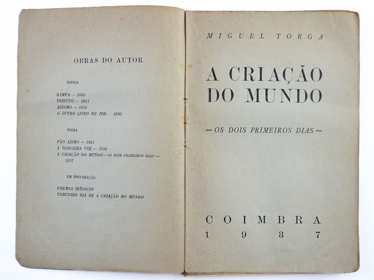 A Criação do Mundo – os dois primeiros dias – Miguel Torga