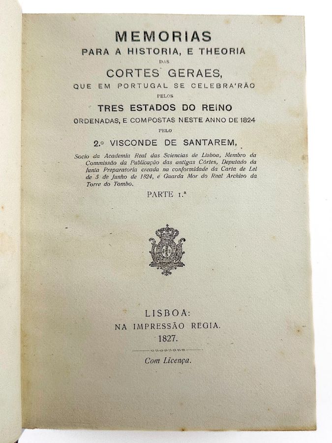 Memorias para a historia e theoria dos corte geraes