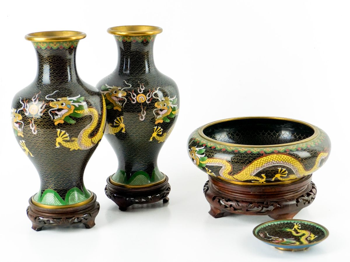 4 Peças em cloisonné