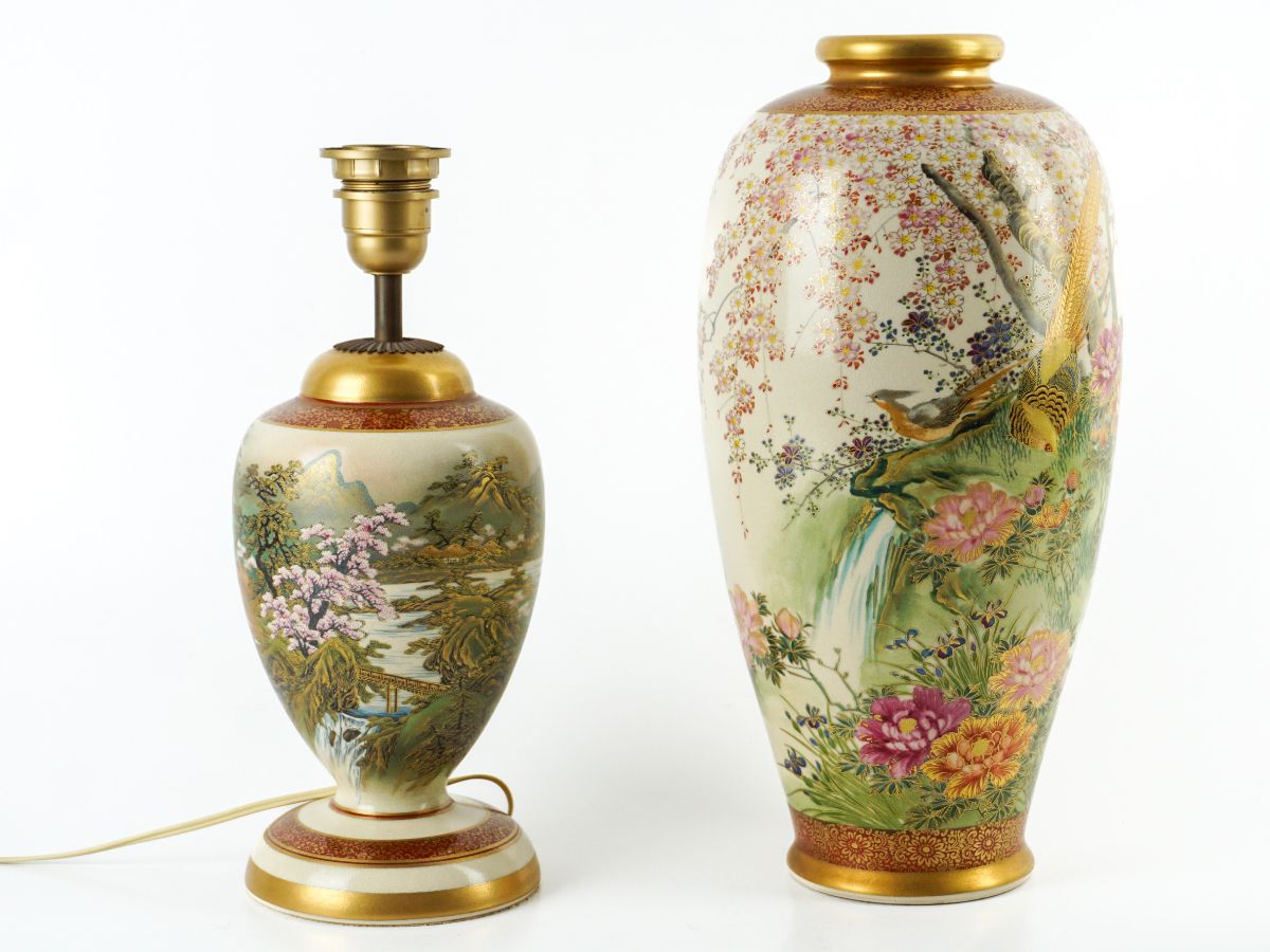 2 Peças em faiança japonesa