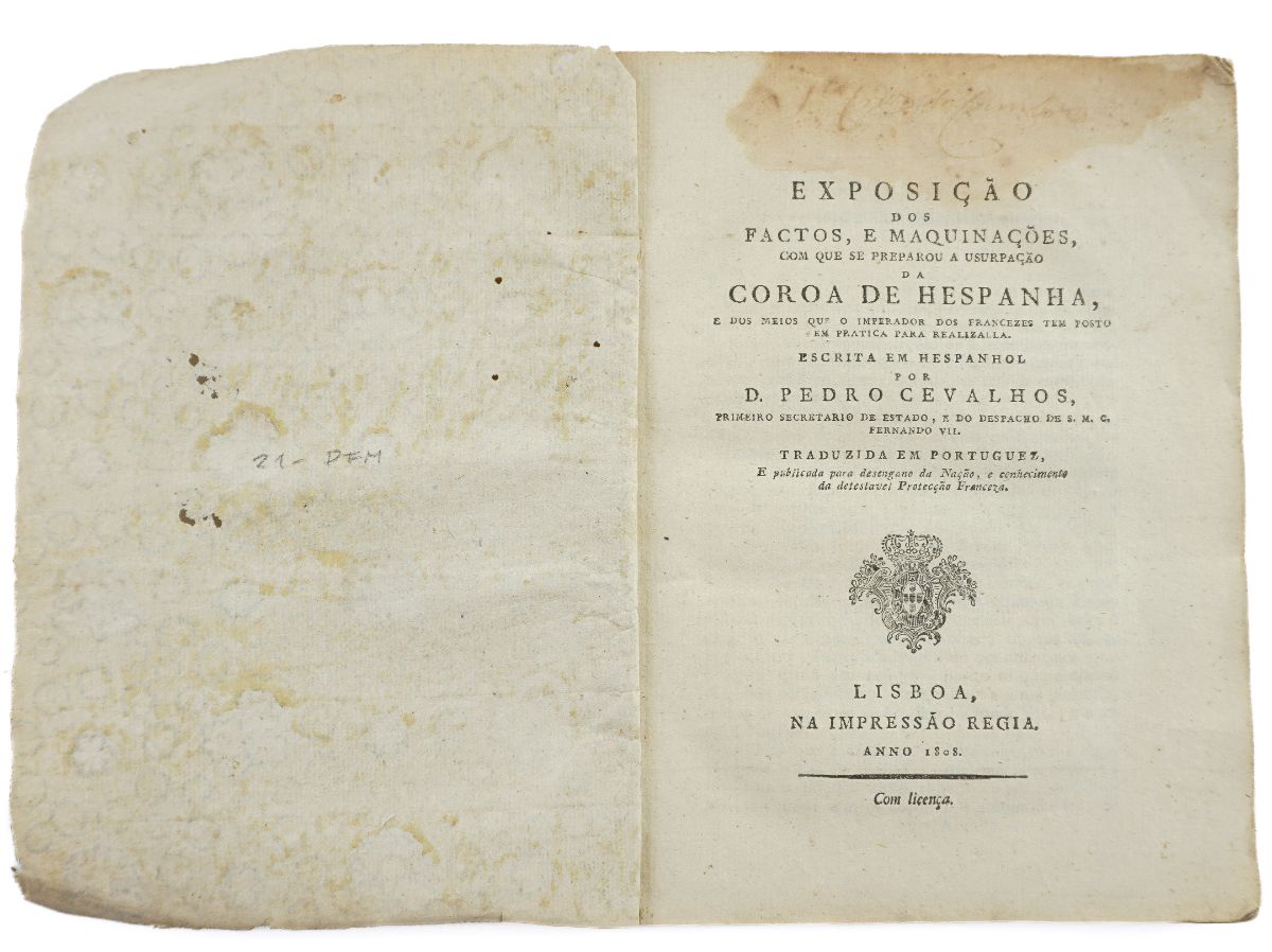 D. Pedro de Cevallos – Escrito político contra a ocupação francesa em Espanha (1808)