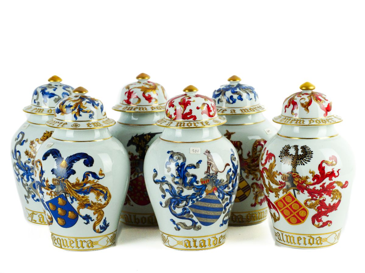 Coleção de 6 potes com tampa