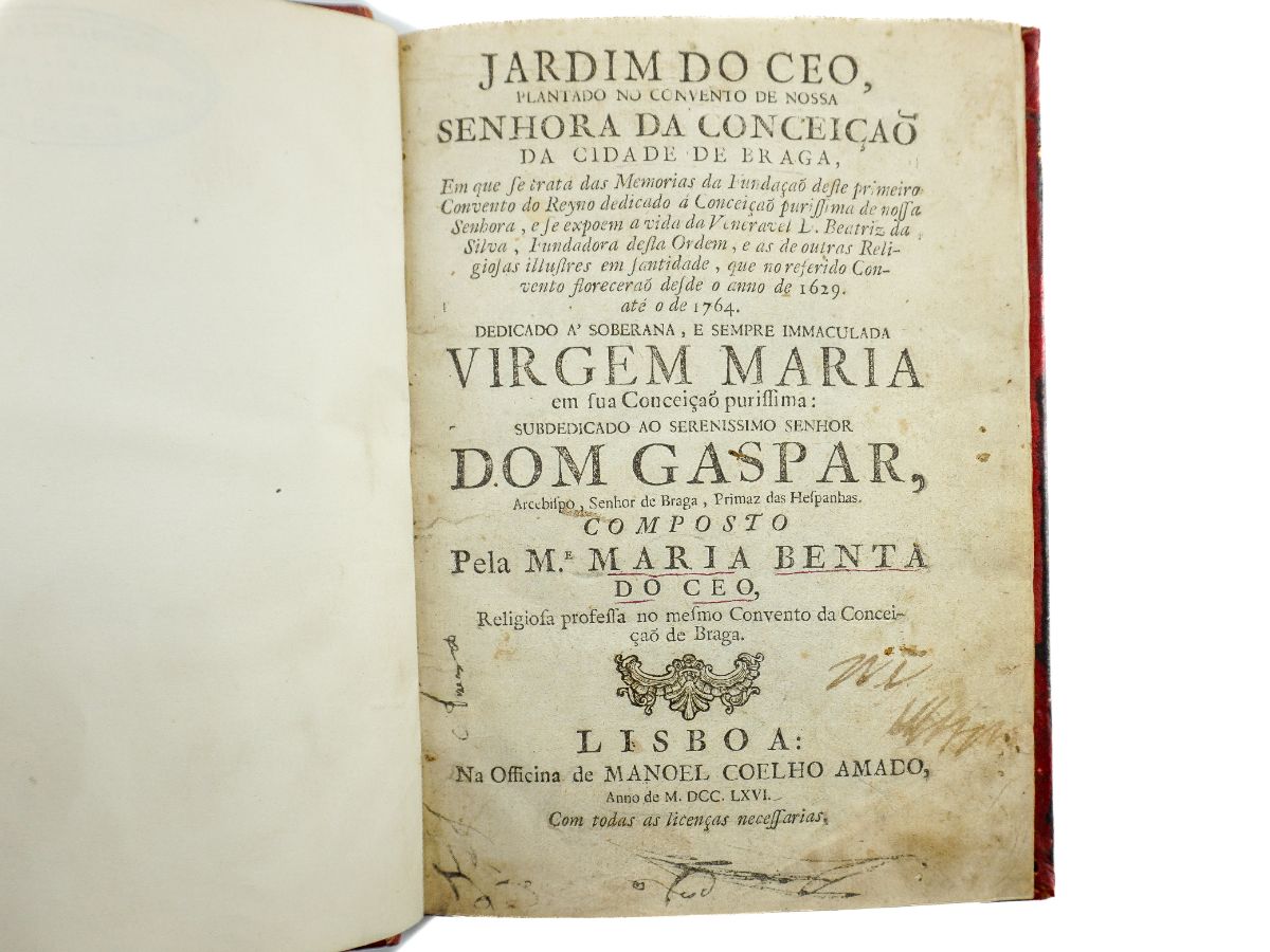 Jardim do ceo, plantado no Convento de Nossa Senhora da Conceição da cidade de Braga (1766)