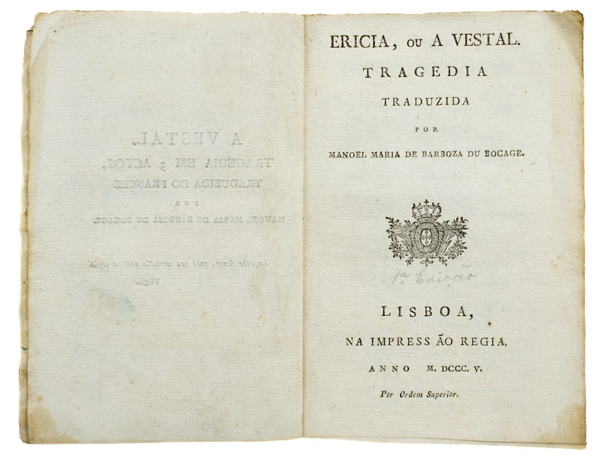 Bocage – Ericia, ou A Vestal (1815)