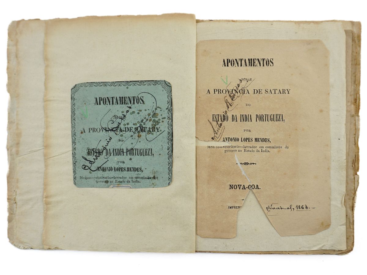 Apontamentos sobre a provincia de Satary do estado da India Portugueza (1864)