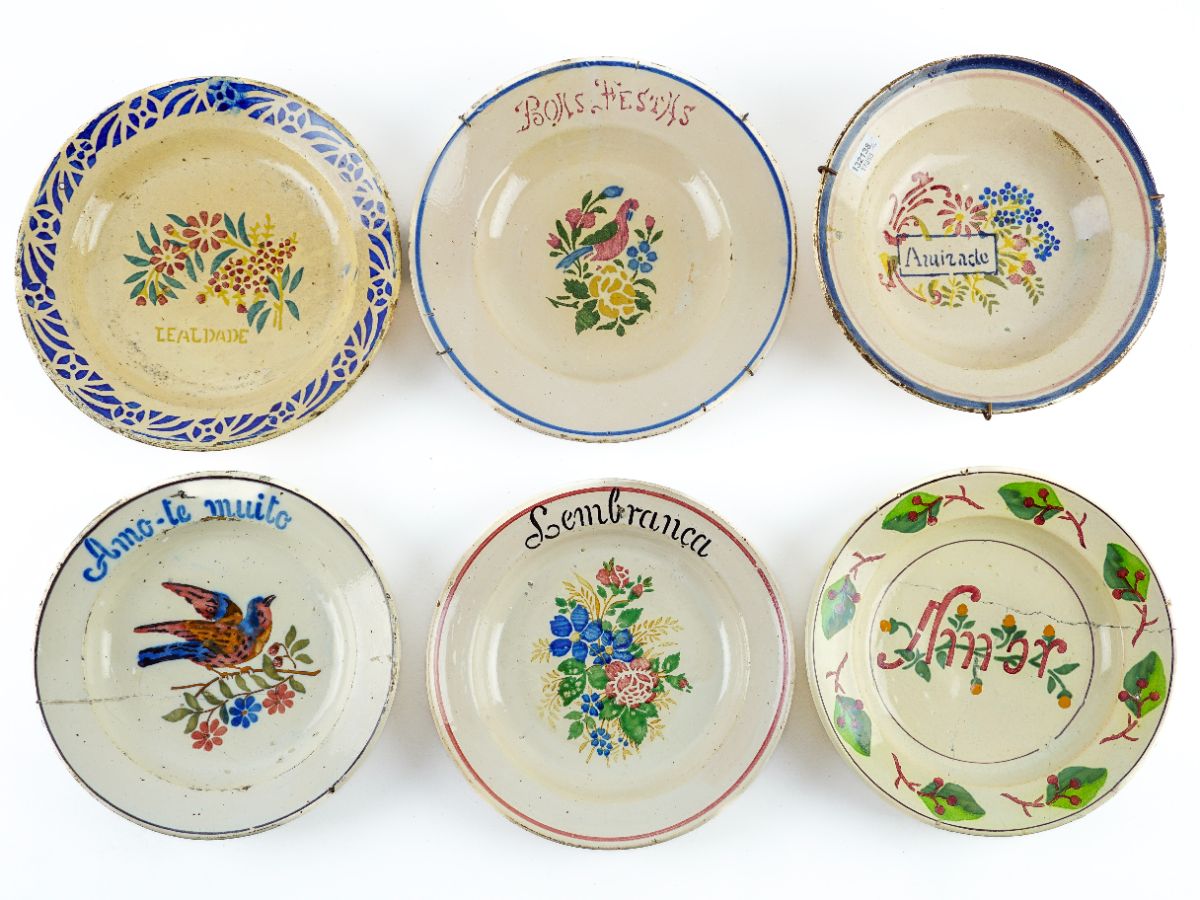 6 Pratos em faiança portuguesa