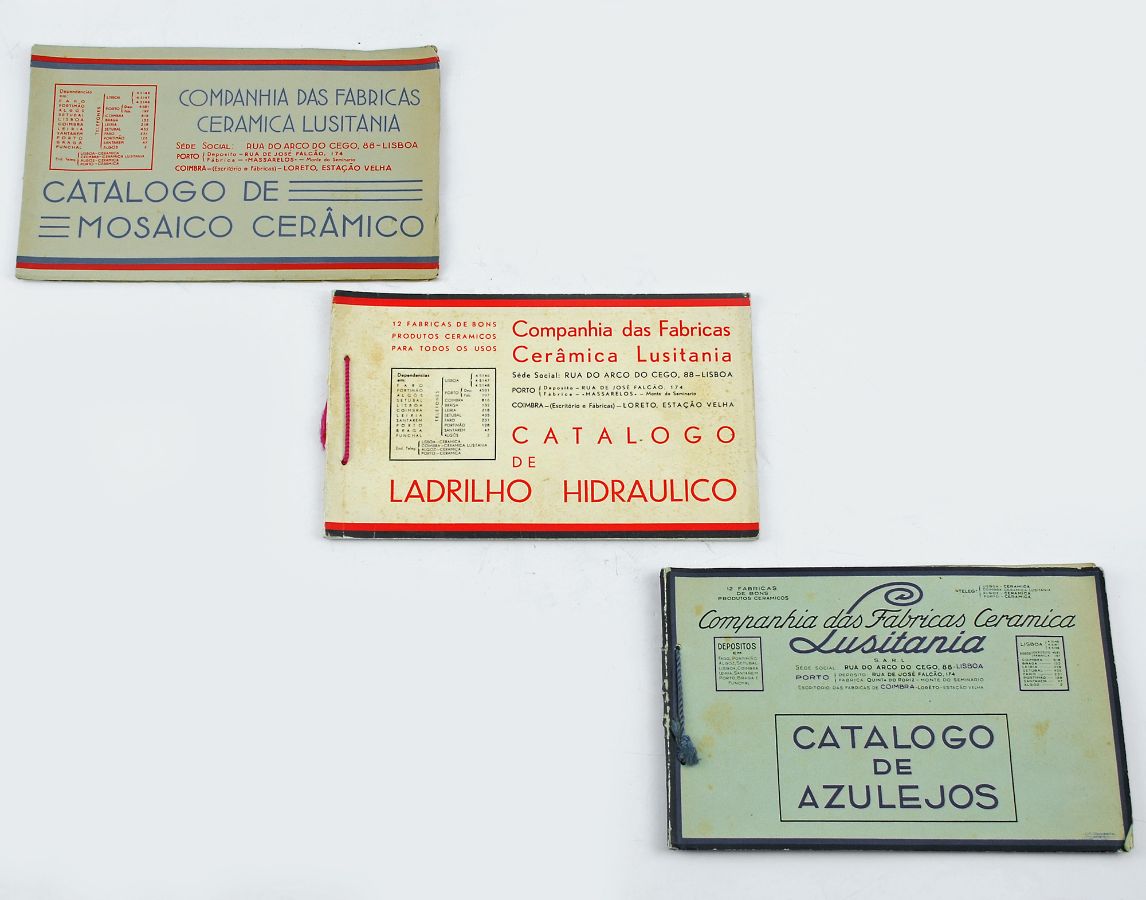 3 catálogos antigos da Fábrica Lusitânia