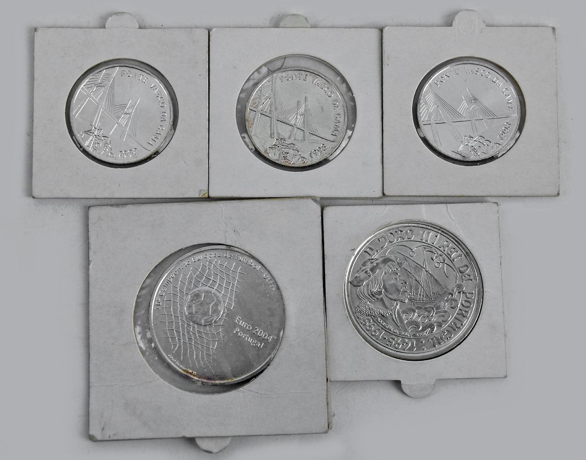 5 moedas em prata