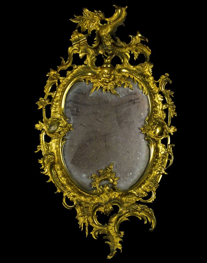 Espelho de parede em bronze dourado