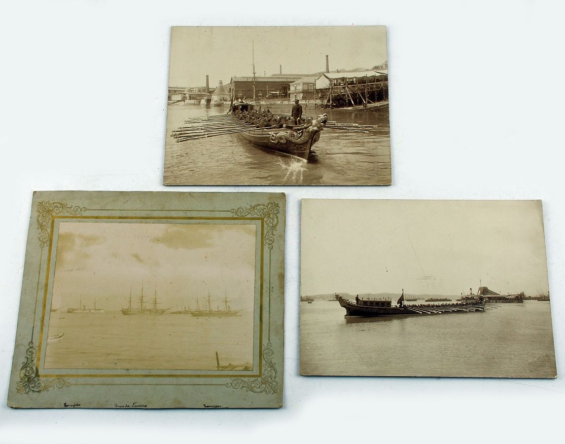 3 fotografias de barcos