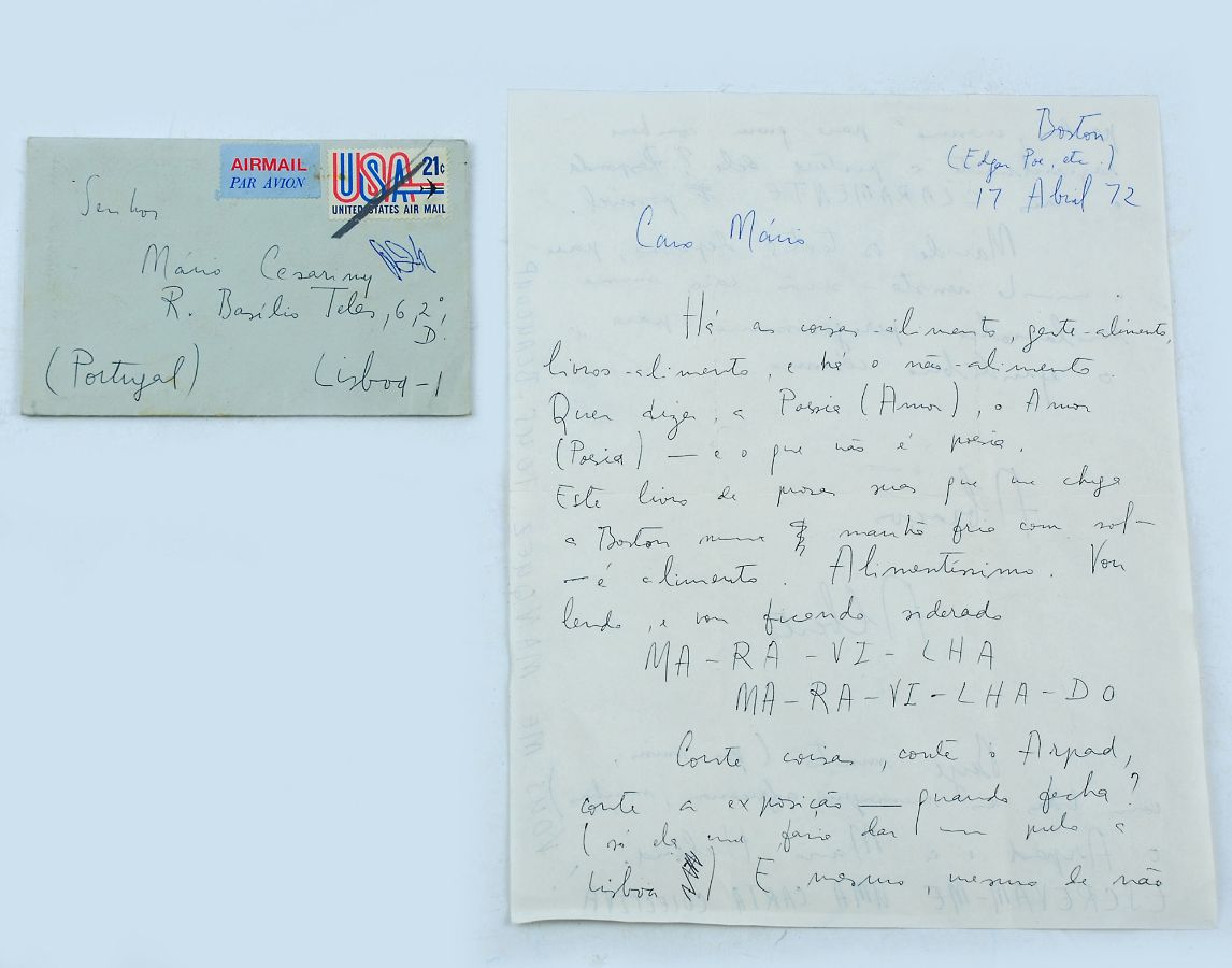 Carta manuscrita de Alberto Lacerda para Mário Cesariny