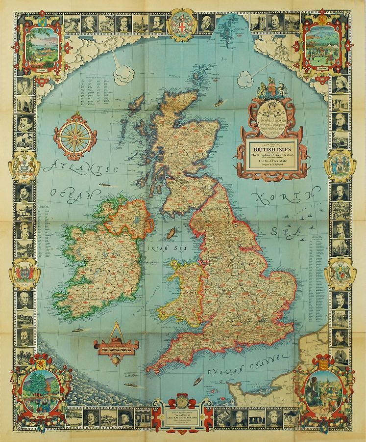 Mapa Inglês das Ilhas Inglesas