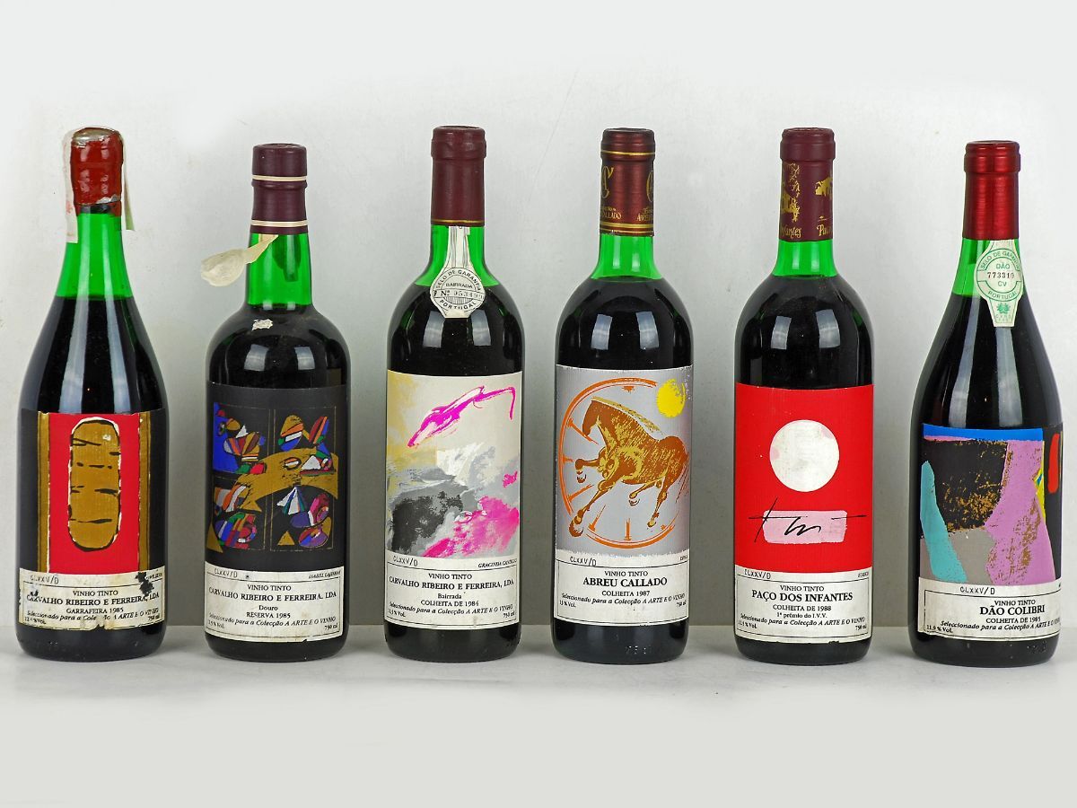 Lote de 6 garrafas de vinho tinto da Colecção Arte e Vinho