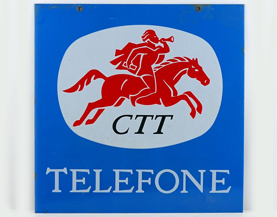 Placa antiga publicitária dos CTT