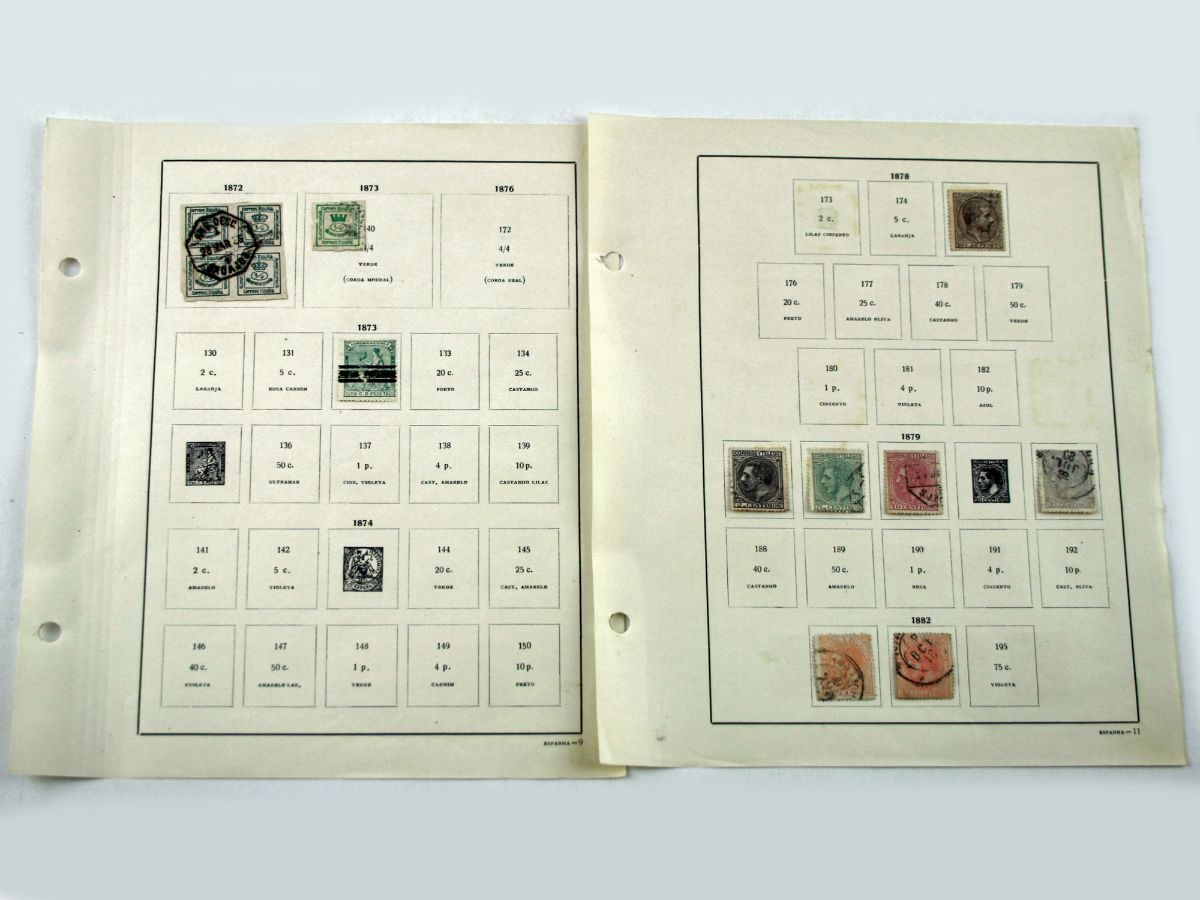 Coleção clássica de selos de Espanha em álbum Eládio dos Santos