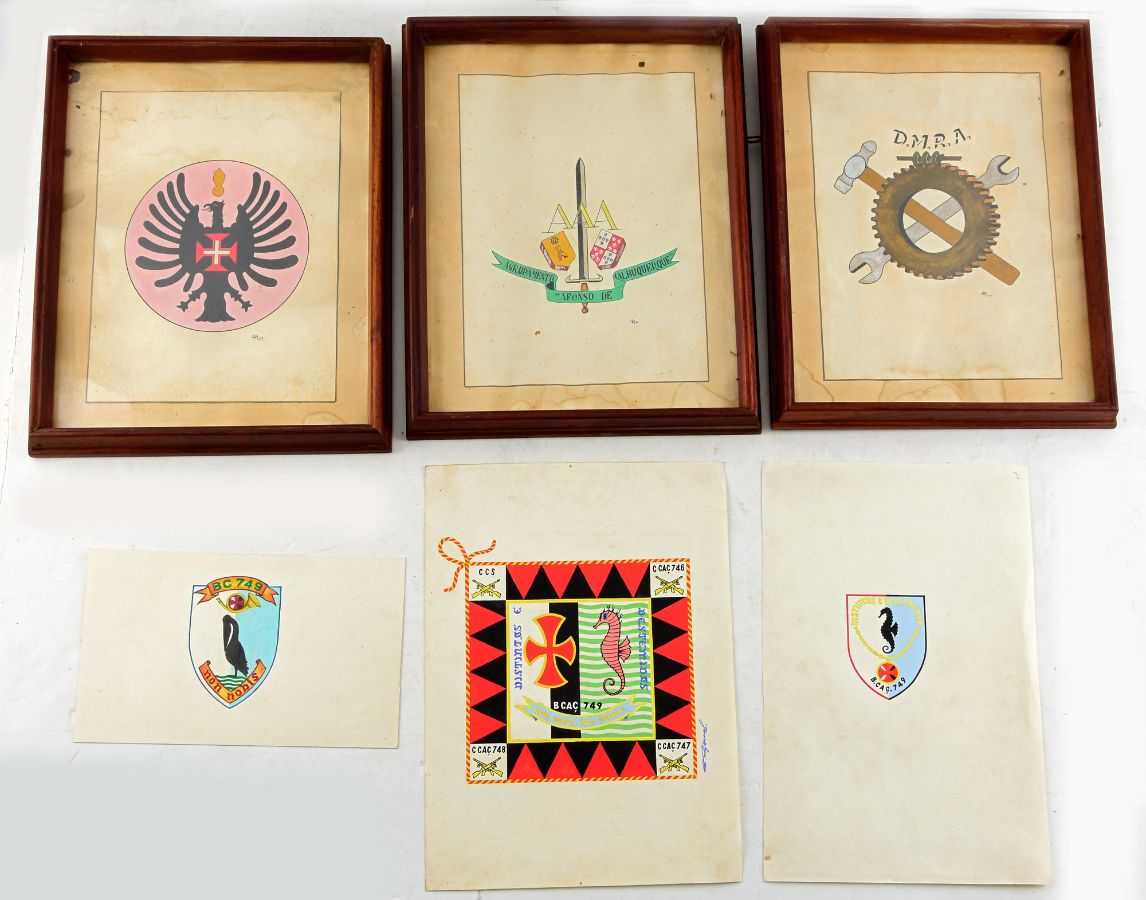 8 Insígnias militares e livros