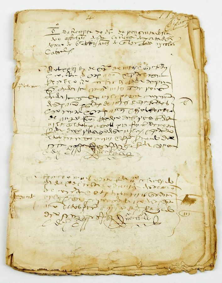 Caderno manuscrito de 1547