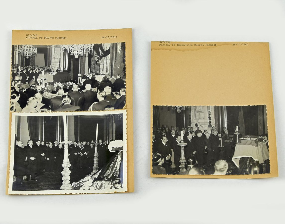 Salazar no funeral de Duarte Pacheco