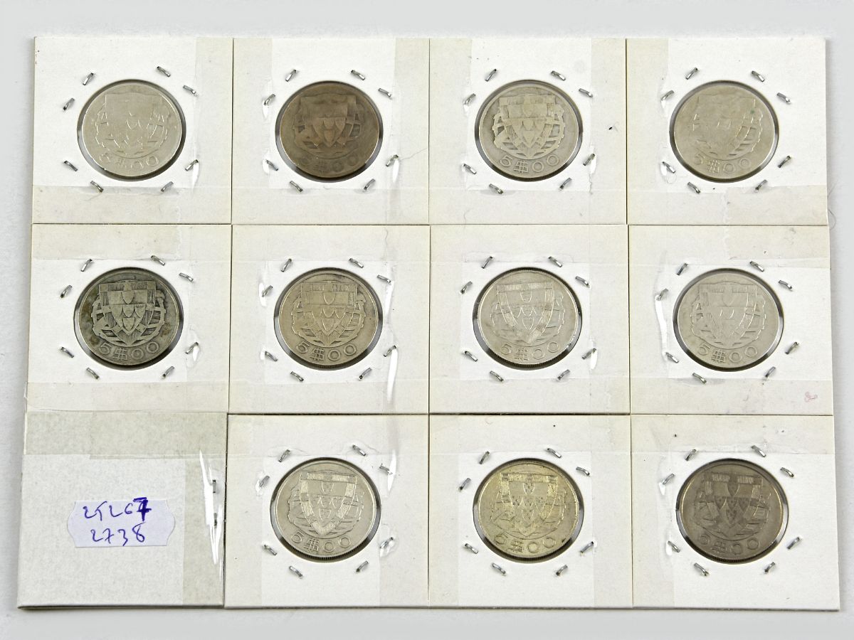 Colecção completa das 11 moedas de 5 escudos
