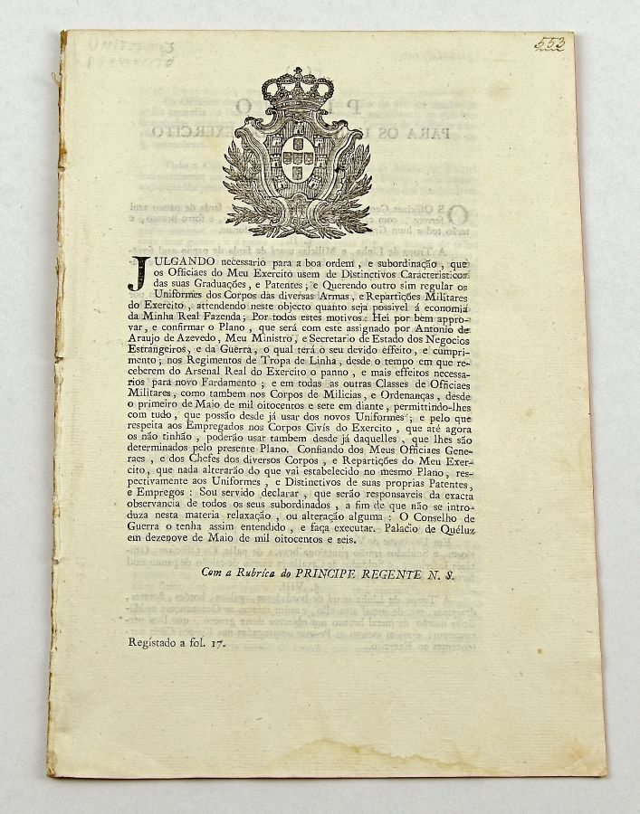 Plano para os Uniformes do Exército